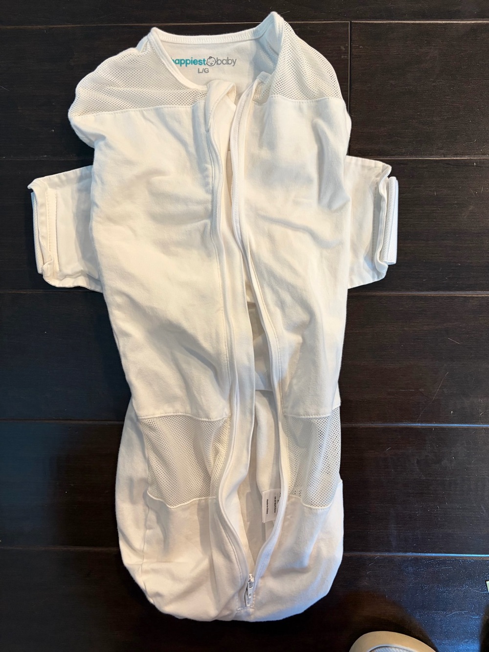 Happiest Baby White Swaddle Sack - Zip-Front Sleep Sack